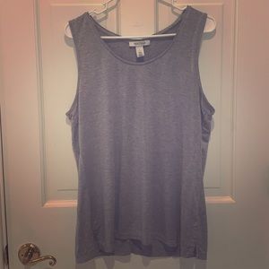 WHBM- NWOT : sleeveless tee gray size L
